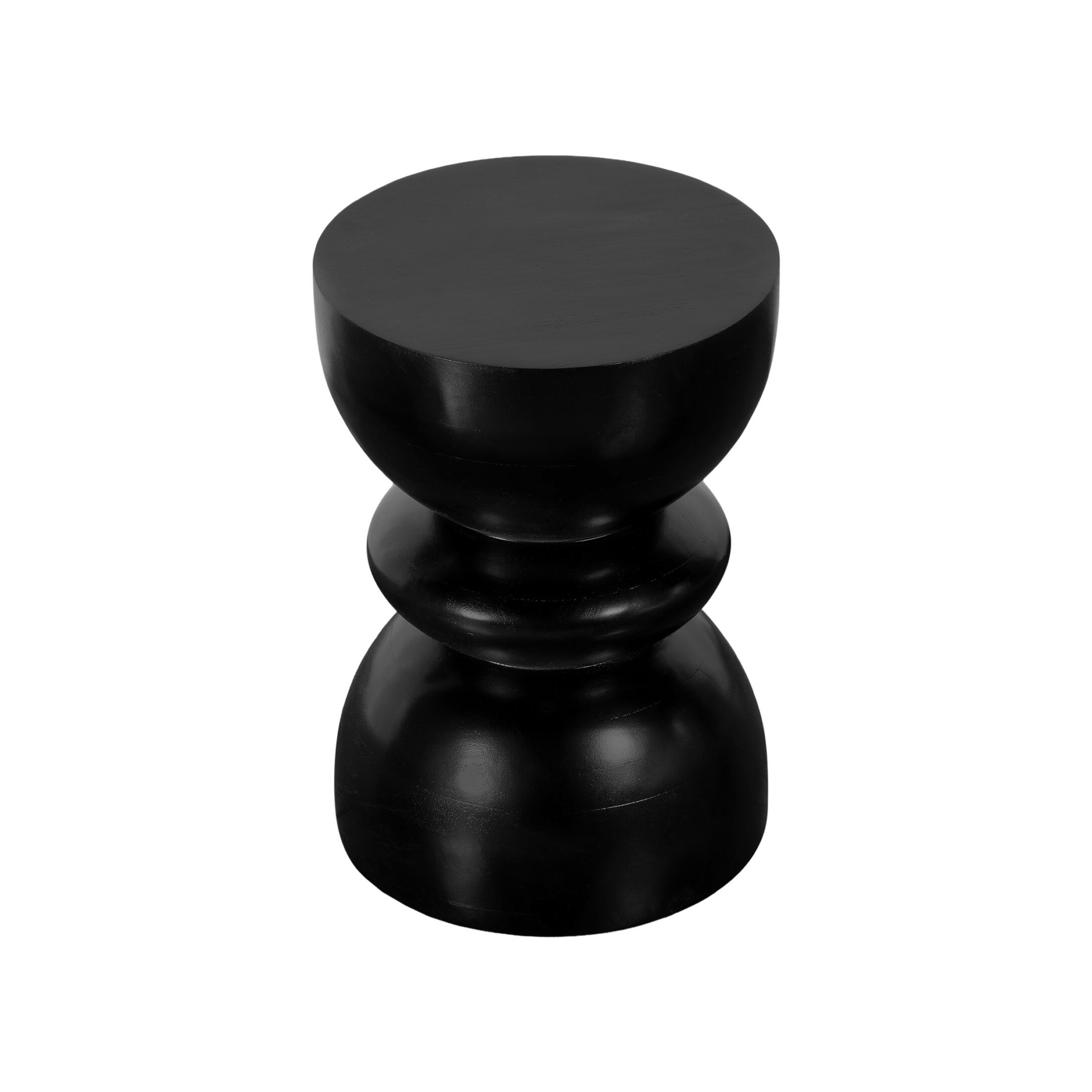 Lewis & Loft Luis: ronde zwarte bijzettafel van FSC‑mangohout