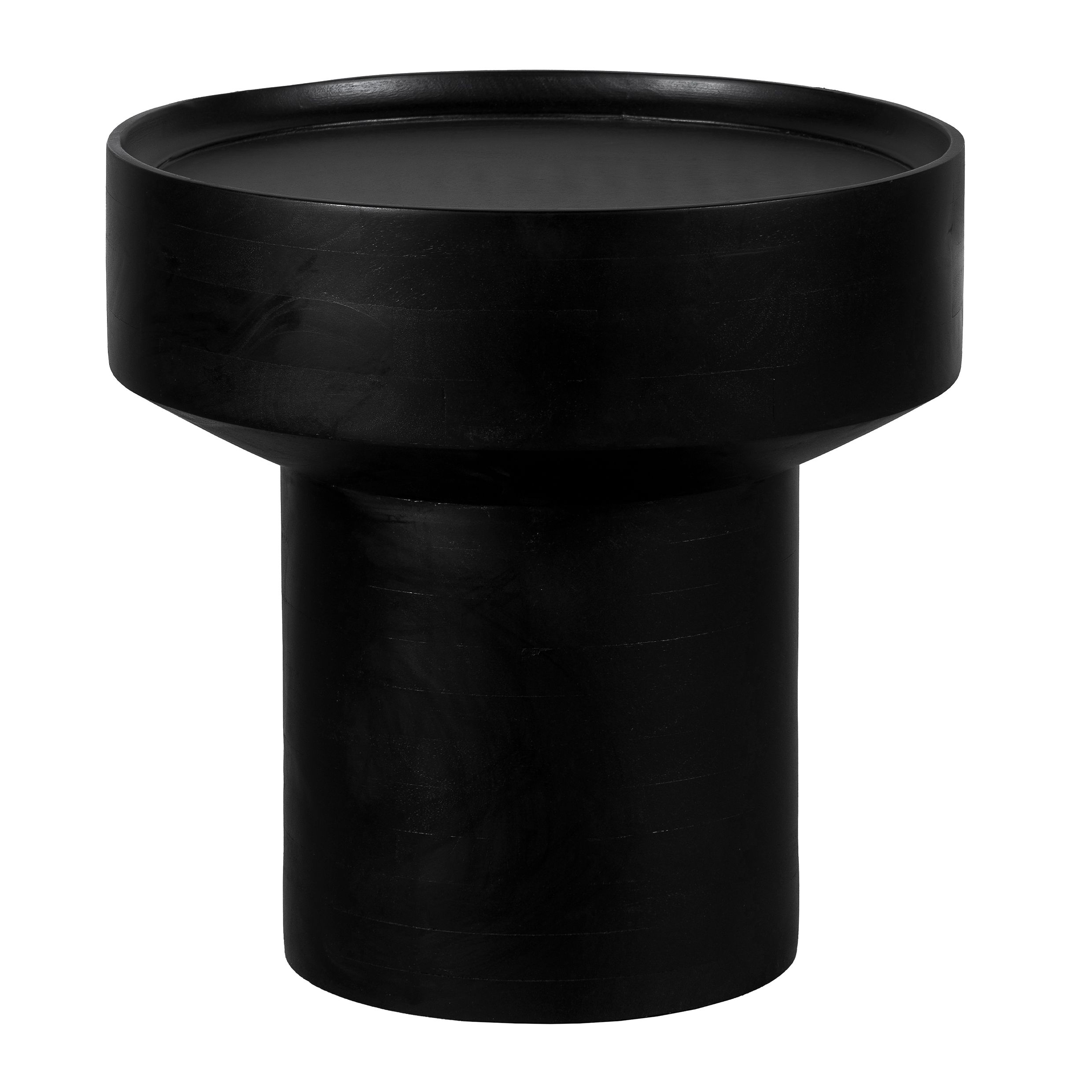 Lewis & Loft Luus ronde bijzettafel – zwart mangohout, 50 cm