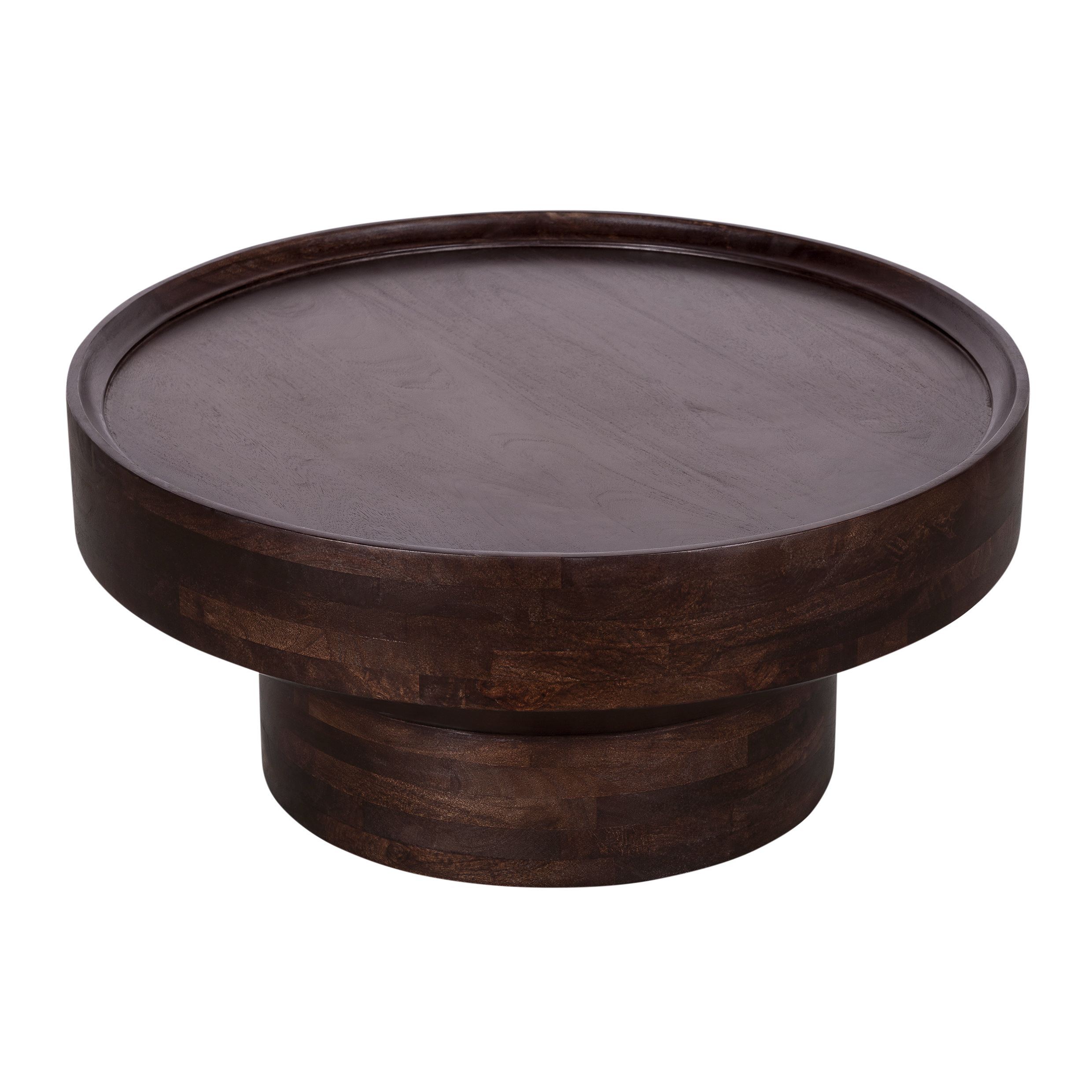 Lewis & Loft Luus ronde salontafel – FSC‑gecertificeerd mangohout, walnootbruin, Ø80 cm