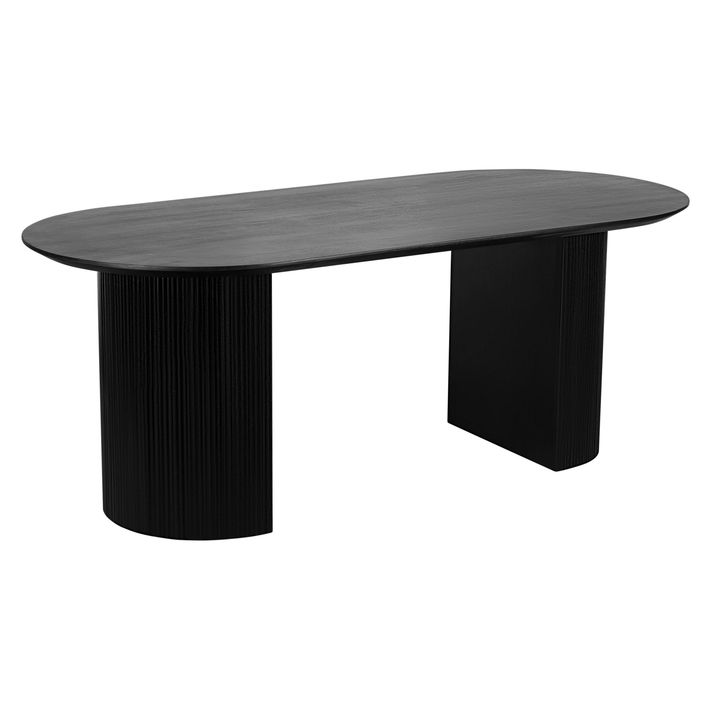 Lewis & Loft Lynn – Ovale, Zwarte Eettafel van FSC‑Gecertificeerd Mangohout (200 × 90 cm)