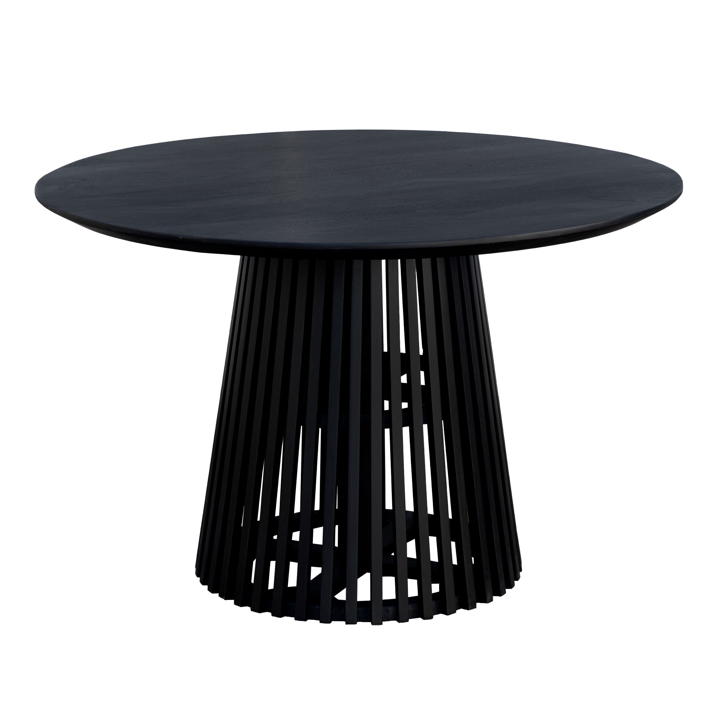 Lewis & Loft ronde eettafel Levi – stijlvolle 120 cm tafel in zwart mangohout