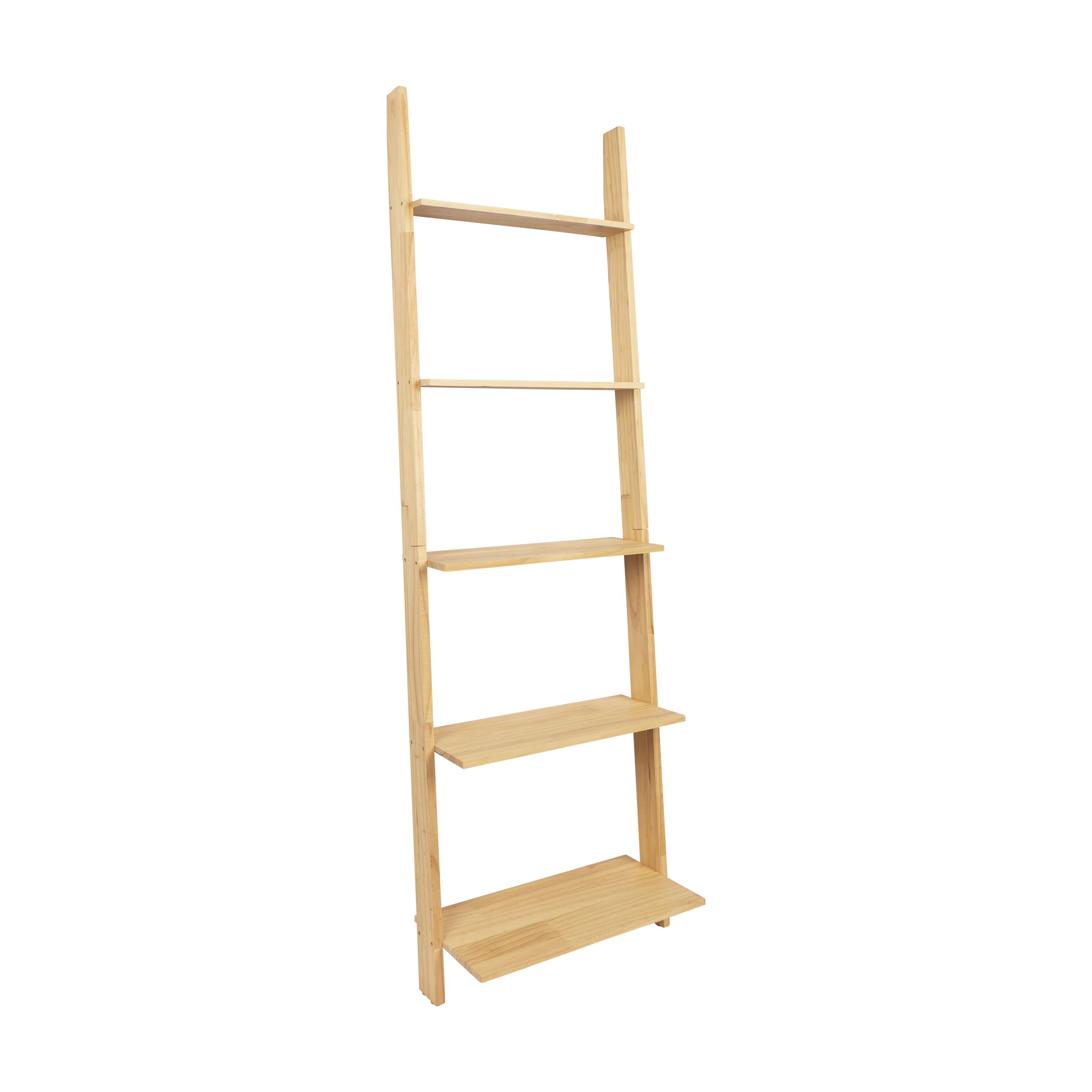 Lichte houten decoratieladder QUVIO – Praktische stijl voor elke muur