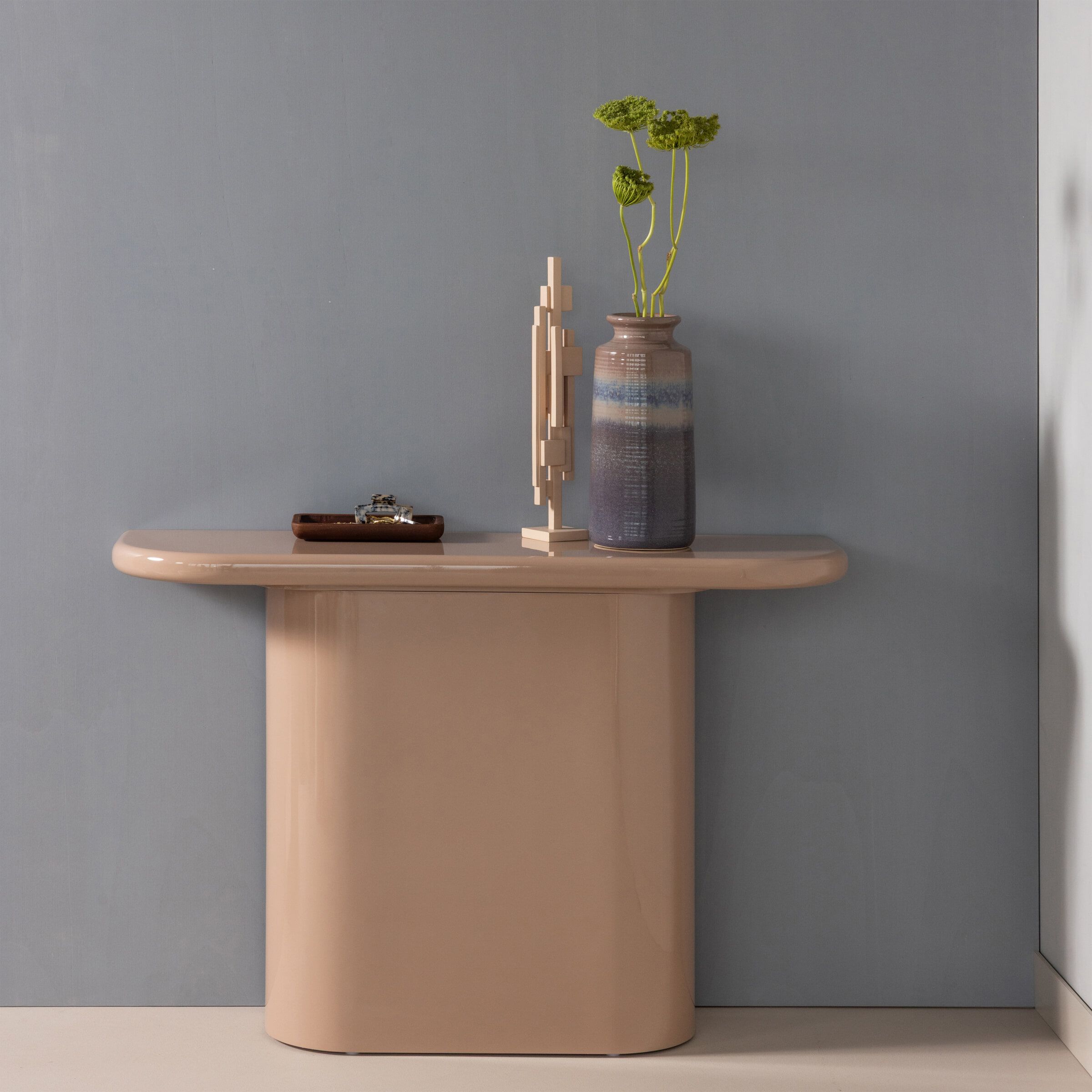 Lichtroze WOOOD Sidetable Nocta – Strak design, hoogglans en stevige constructie