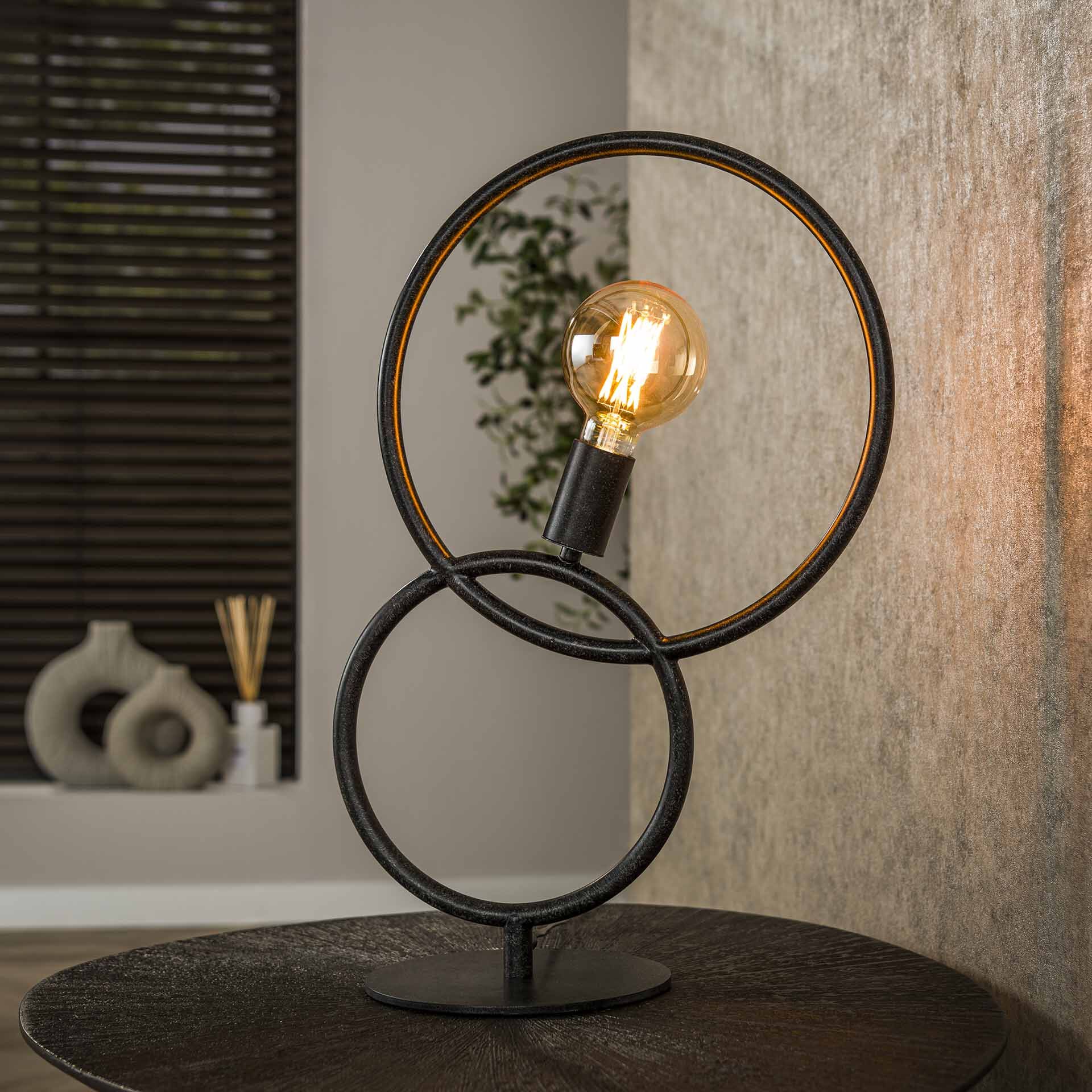 LifestyleFurn Davion Tafellamp – Strakke Artic Black Design