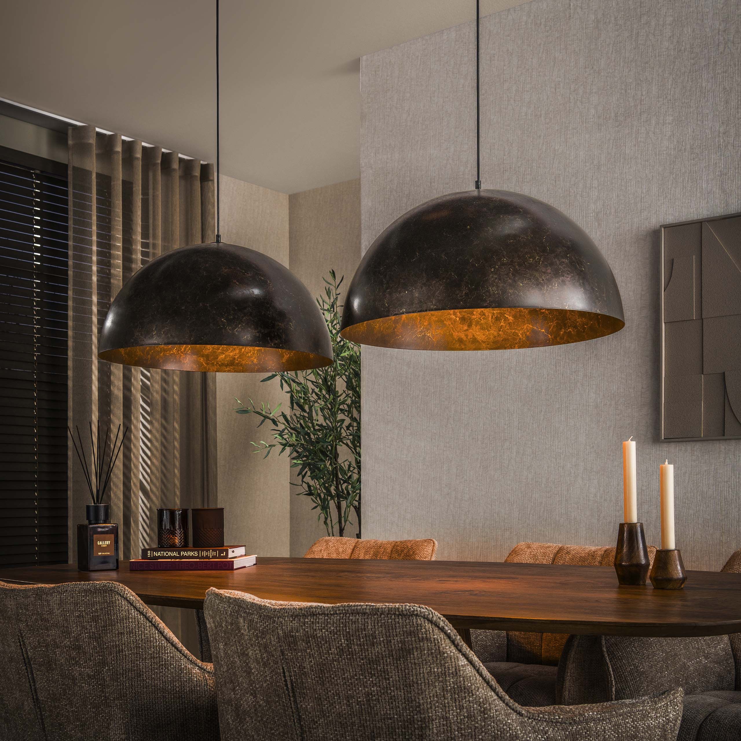 LifestyleFurn Dinand Hanglamp – Elegante 2‑lampen met warme bruine finish