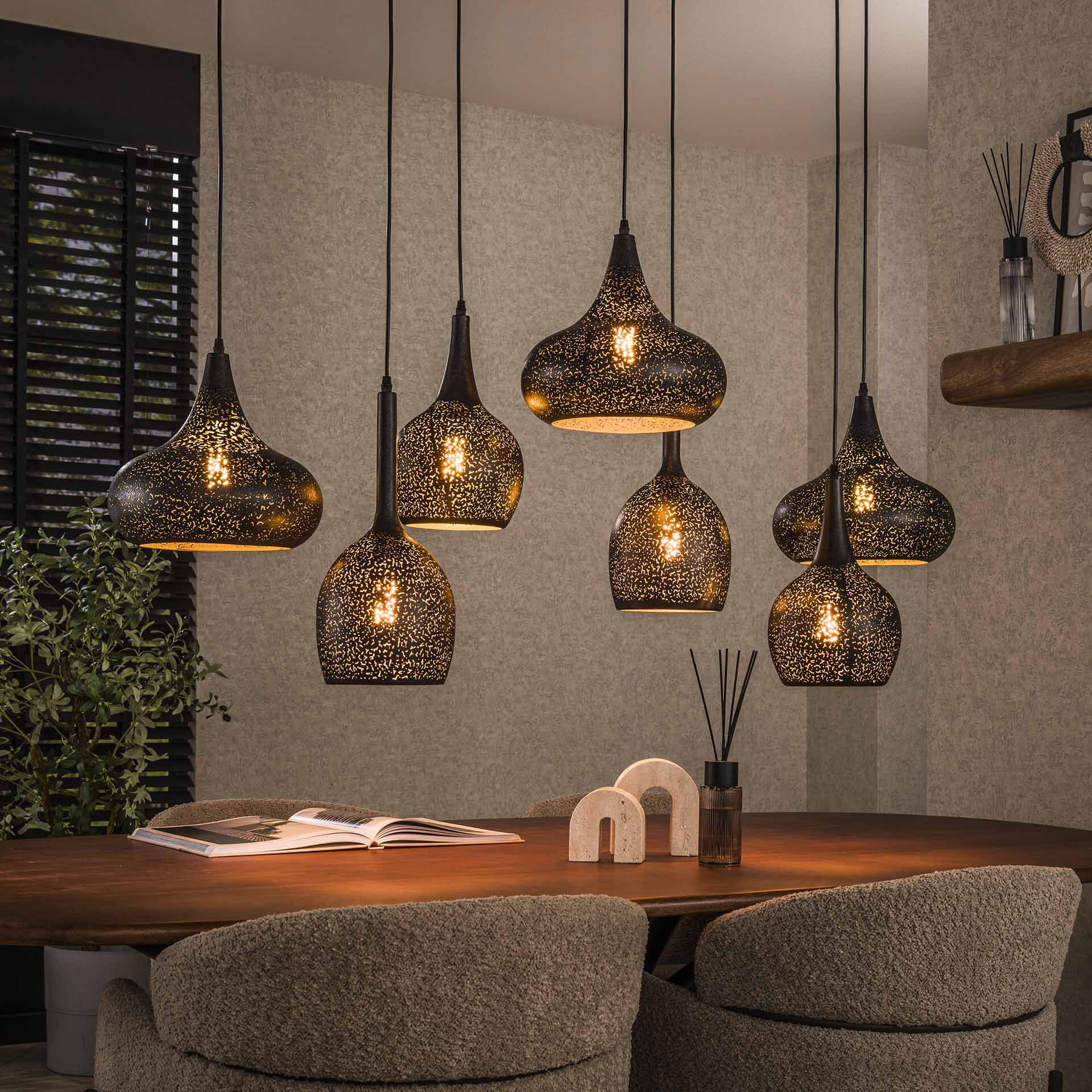 LifestyleFurn Henson Artic Zwart – Moderne Hanglamp met Verstelbare Kappen