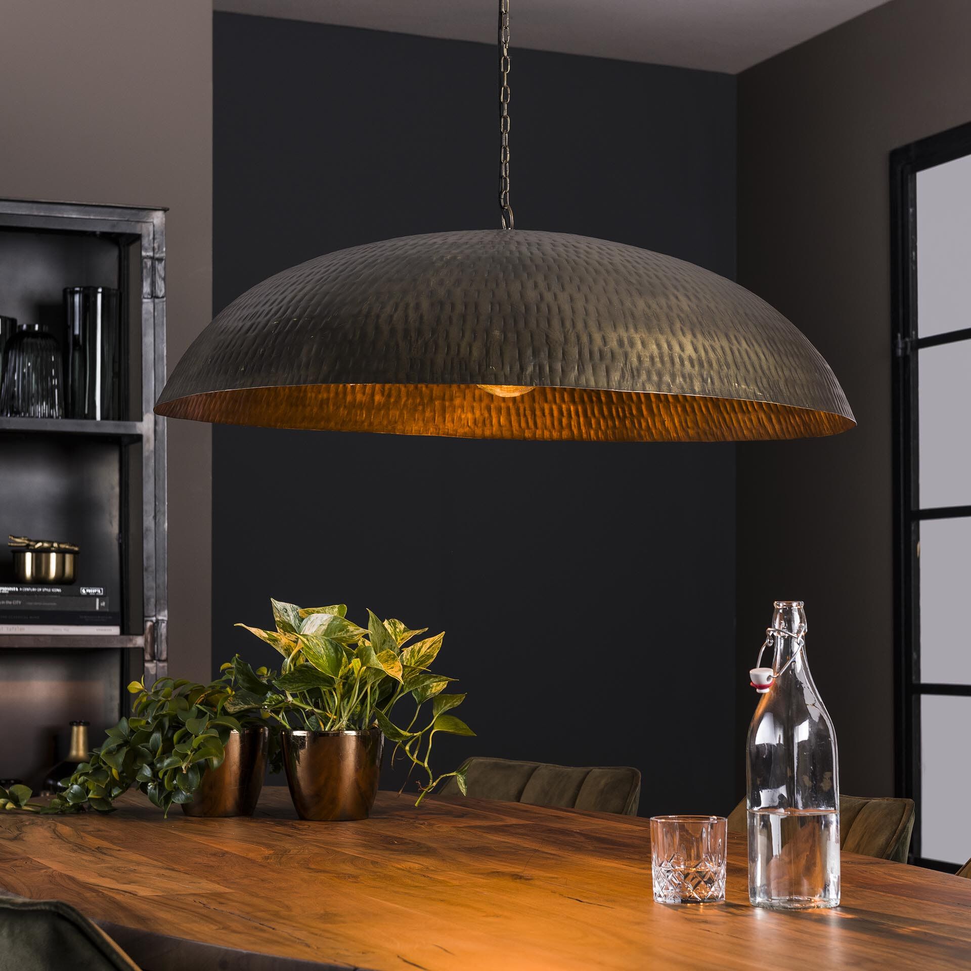 LifestyleFurn Lione Hanglamp – Elegante Antiek Brons verlichting met 90 cm diameter
