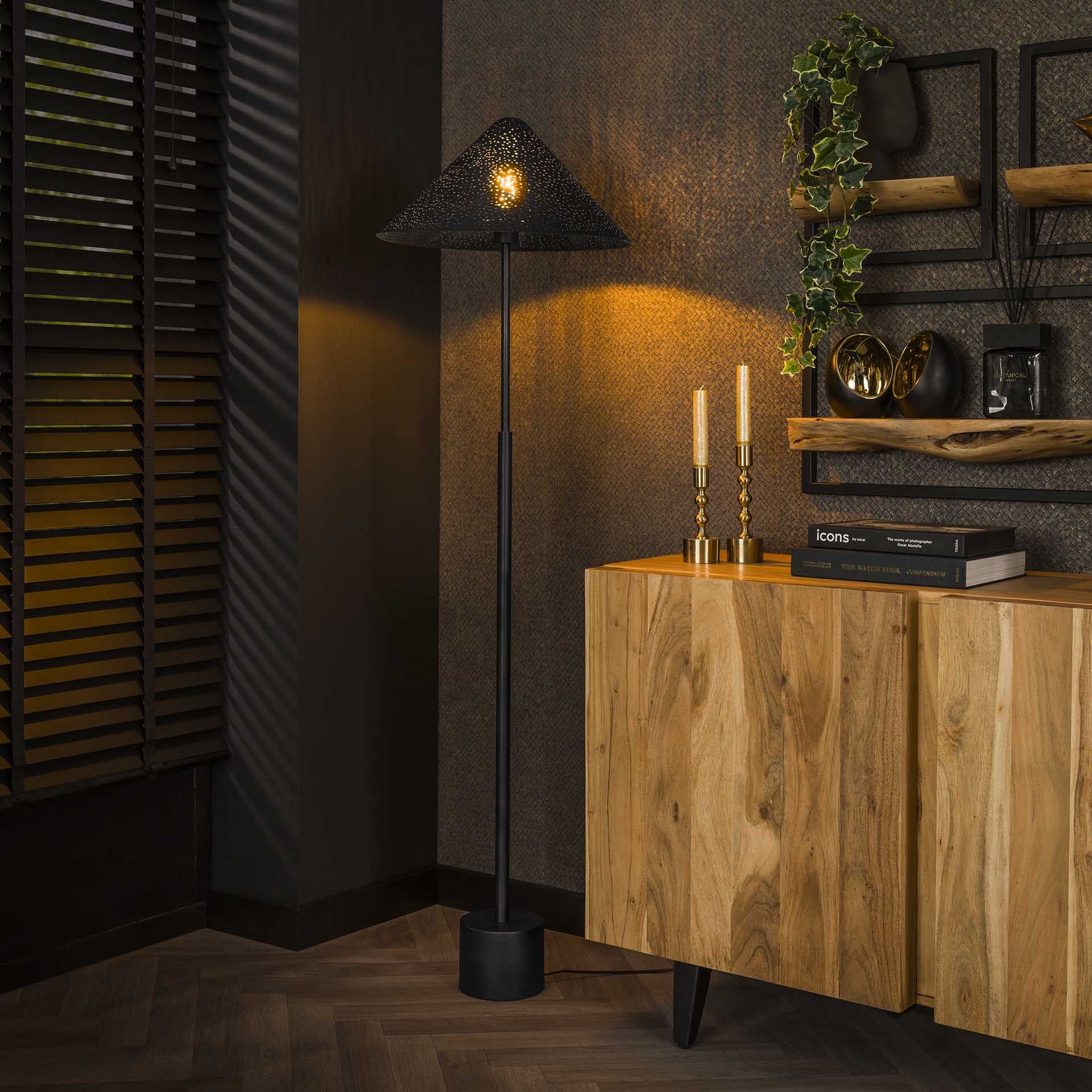 LifestyleFurn Marleigh vloerlamp – charcoal, 154 cm