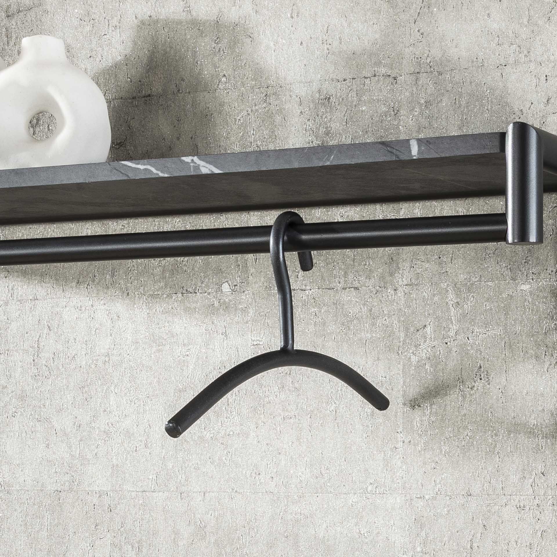 LifestyleFurn Maurice kledinghanger in gunmetal – stijlvolle wandkapstok voor elke woning