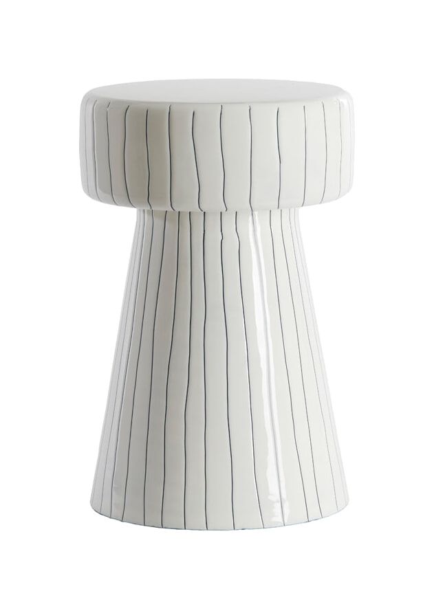 Light & Living bijzettafel Dakwa – Strakke ronde tafel in wit/zwart