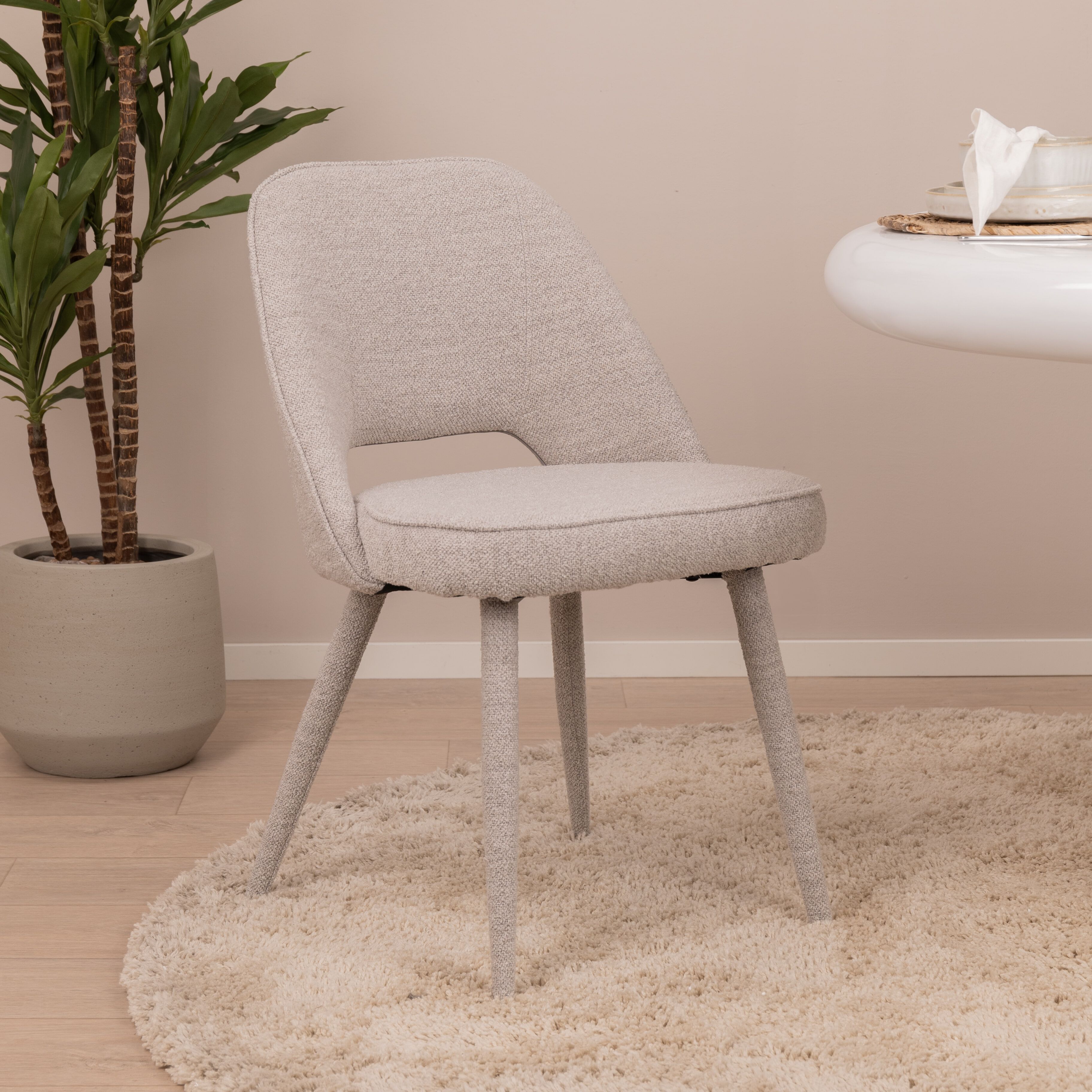 Light & Living Djeslin eetkamerstoel – tijdloos lichtgrijs design