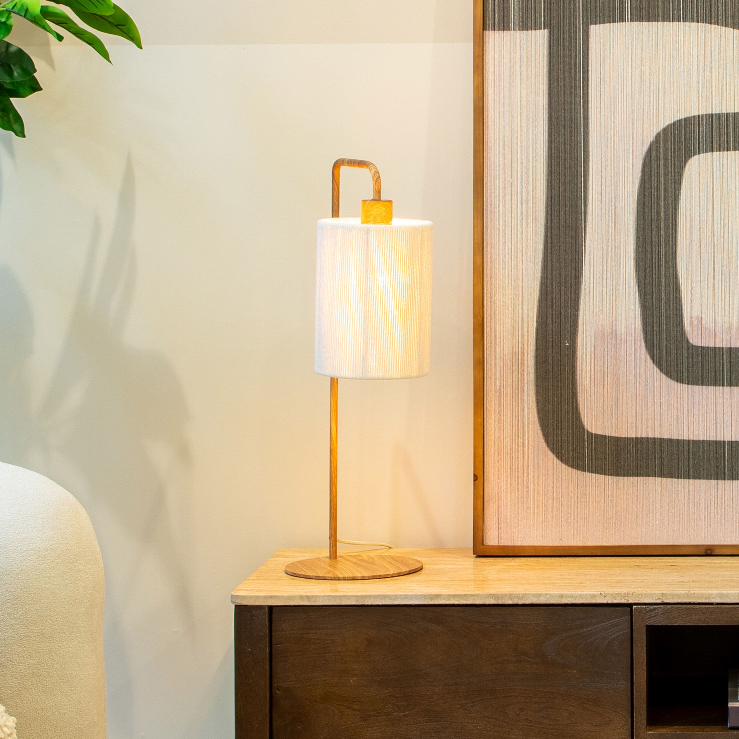 Light & Living Donio Tafellamp – 60 cm Crème Japandi