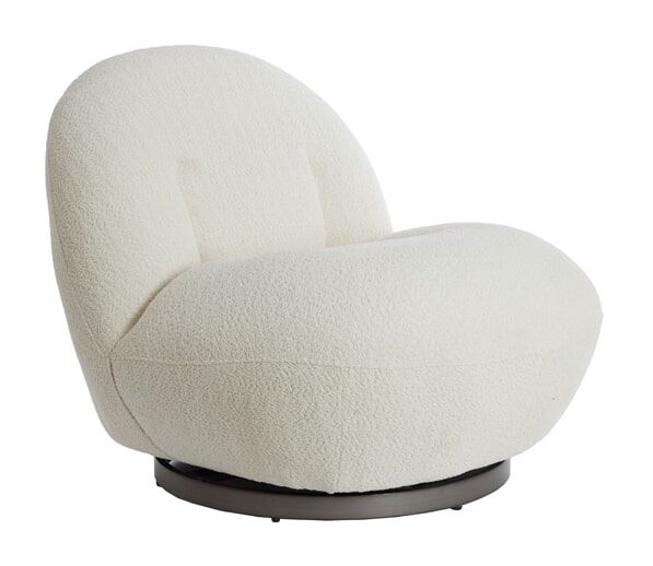 Light & Living Draaifauteuil Gumaca Bouclé – Crème, stijlvol comfort voor elke woonruimte