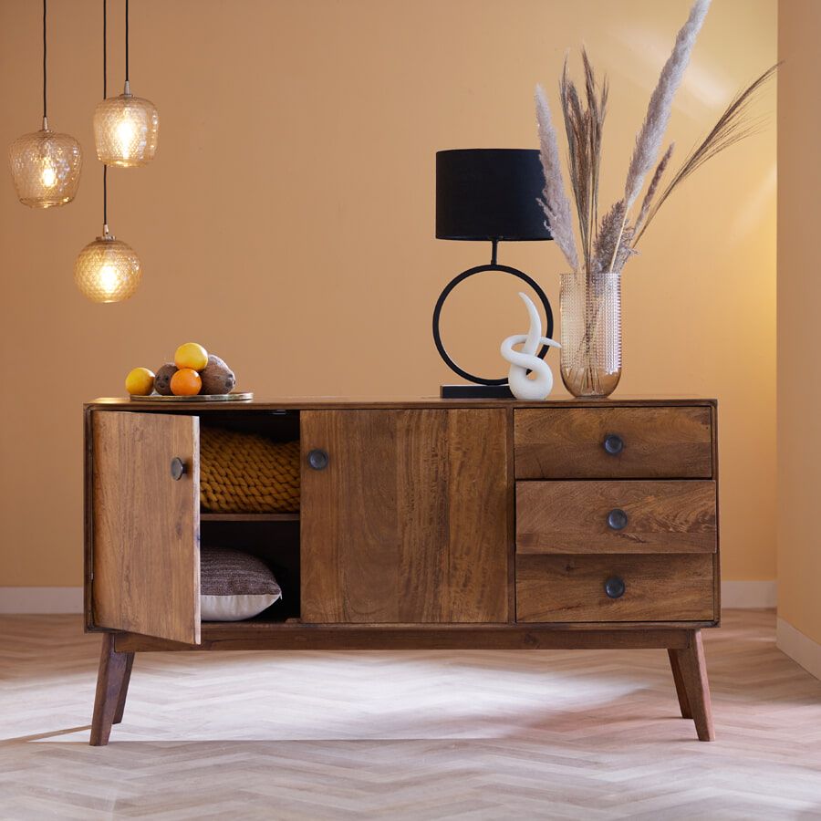 Light & Living Dressoir Espita 152 cm – warm bruin mangohout met metalen accenten