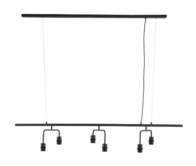 Light & Living Edisa 6‑lampen Hanglamp in Mat Zwart – Stijlvolle Schaduw voor je Woonruimte