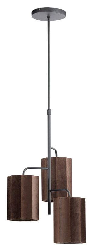 Light & Living Edisa Hanglamp – Warm Donkerbruin met drie lichtpunten