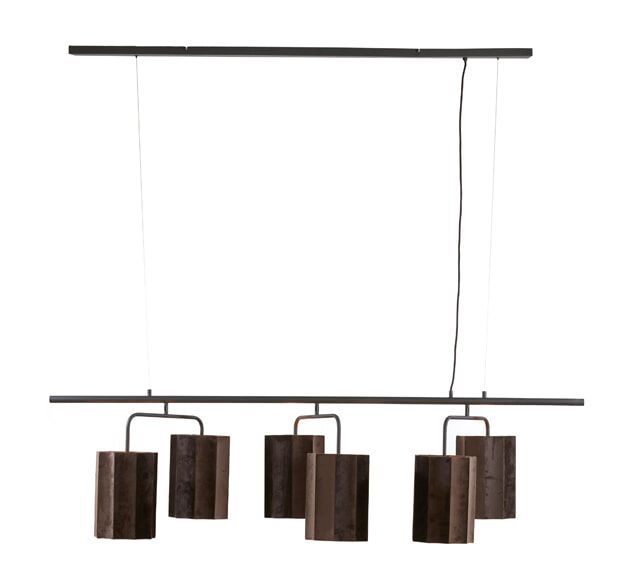 Light & Living Edisa Hanglamp – Warme Donkerbruine Sfeer met 6 Lampen