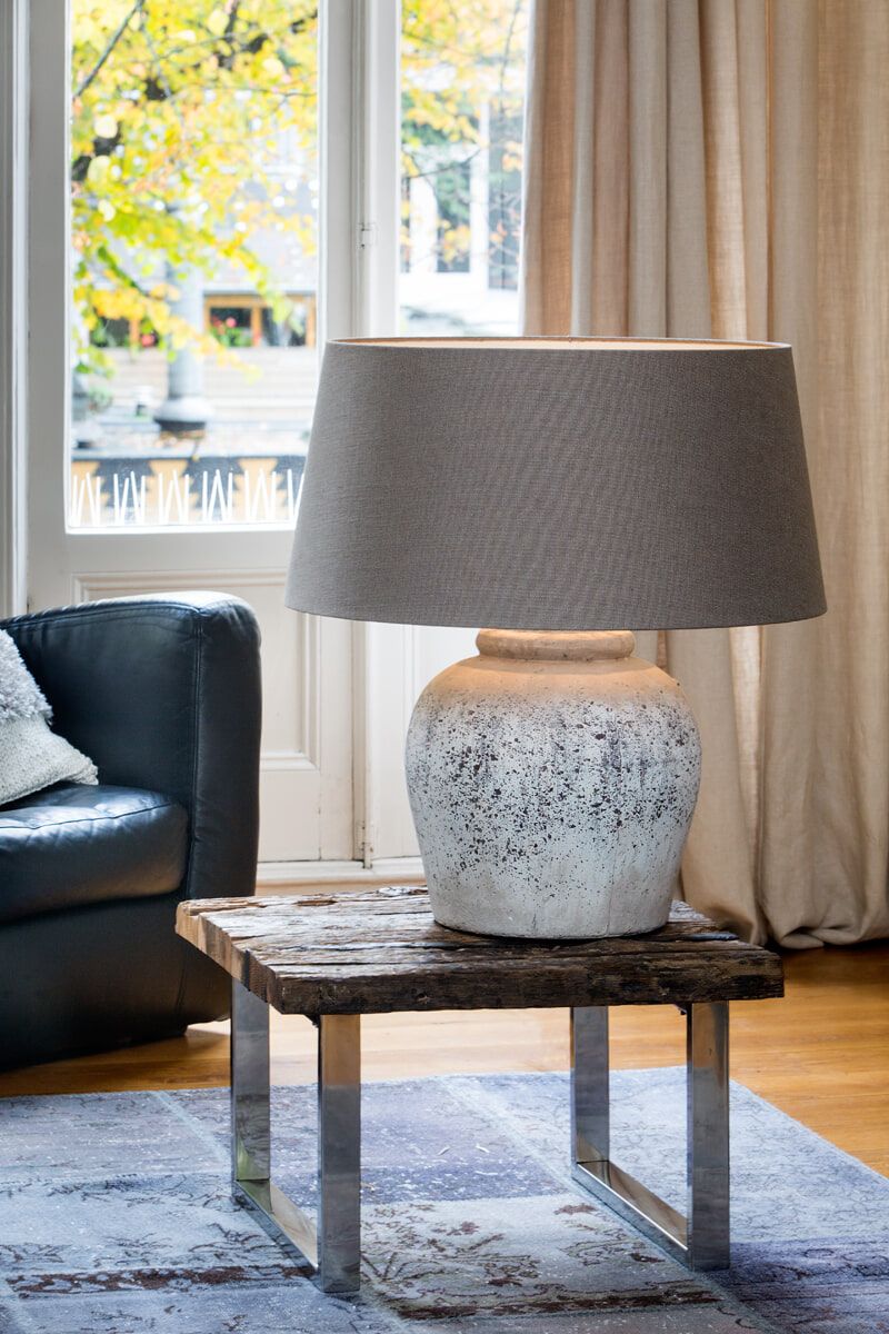 Light & Living Etna keramische tafellamp – Antiek grijs, 50 cm