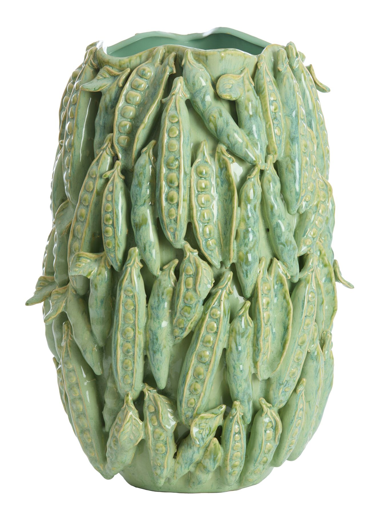 Light & Living Faba Keramische Vaas – Groene Elegantie, 45 cm