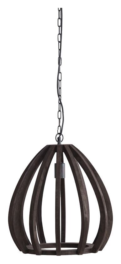 Light & Living Hanglamp Barsia – Warm Mangohout, 40 cm, Donkerbruin