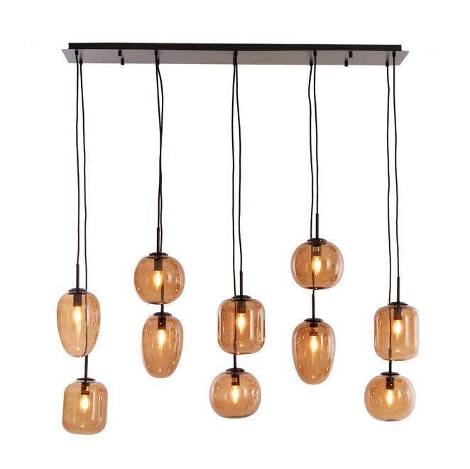 Light & Living Hanglamp Mezza Glas – Warme bruine sfeer voor elke ruimte