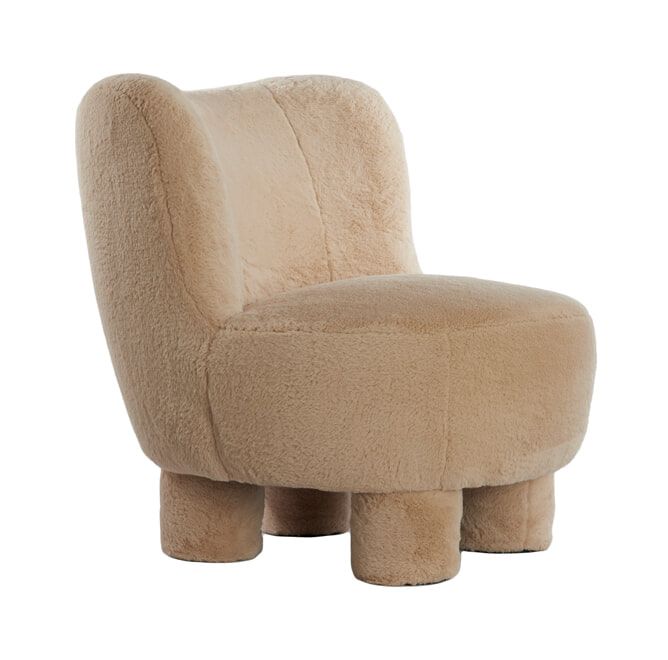 Light & Living Kamovu Teddy Fauteuil – Zachte Beige Troost voor Elk Interieur