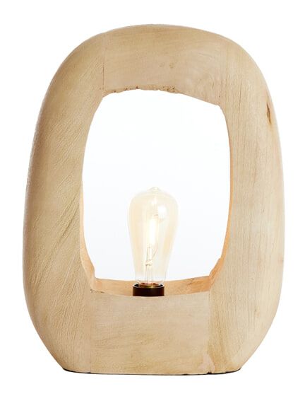 Light & Living Kelafo Tafellamp – 40 cm mangohout, Naturel