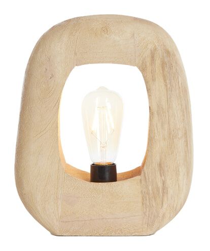 Light & Living Kelafo Tafellamp – Natuurlijke Mangohouten Elegantie (30 cm)