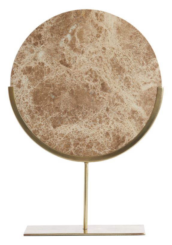 Light & Living Moreno ornament op voet – elegante marmeren sculptuur in bruin