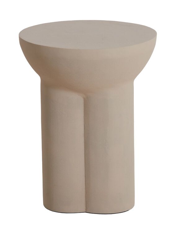 Light & Living Ossana Bijzettafel 39 cm – Stijlvol Rond in Mat Zand