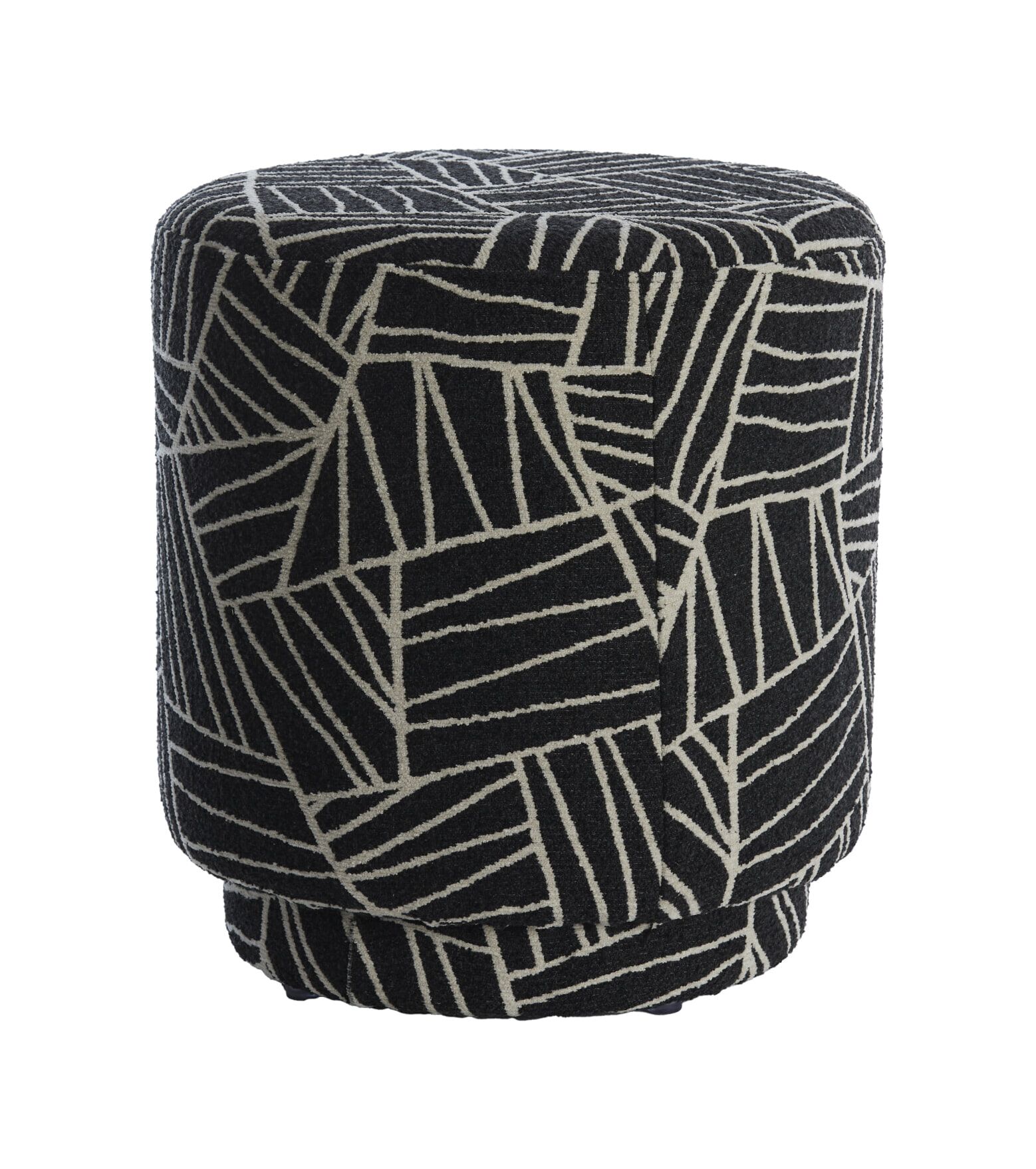 Light & Living Poef Davonte 40 cm – Strakke zwart‑witte hocker voor elke woonruimte
