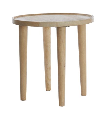 Light & Living Qiano Bijzettafel – Ronde Mangohouten Elegantie van 45 cm