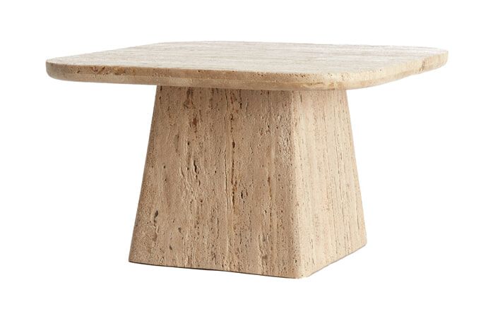 Light & Living Salontafel Kepami Travertin – Elegante Vierkante Tafel in Zand 60 × 60 cm