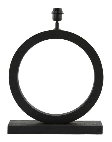 Light & Living Tafellamp Tinar – Mangohout, 55 cm, Mat Zwart