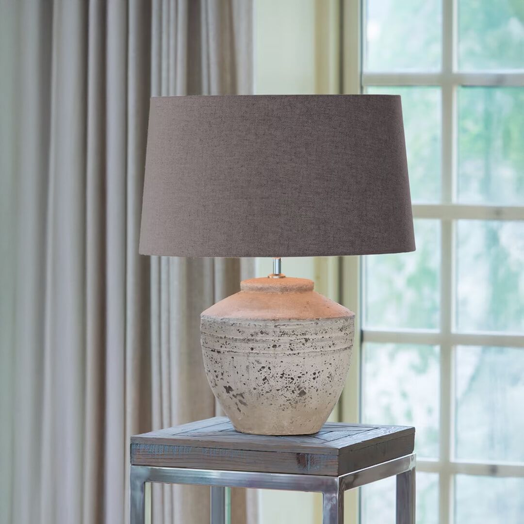 Light & Living Tafellamp Toba 40 cm – Antiek Grijs, keramische finish