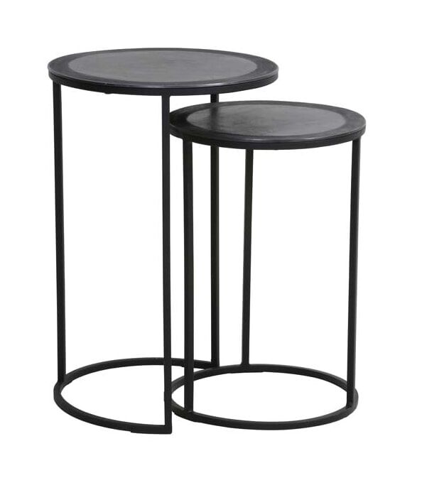 Light & Living Talca Bijzettafel Set – Antiek Lood, 2 stuks, compact en stijlvol