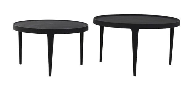 Light & Living Tobias Salontafel Set – Moderne ronde tafel in zwart metaal