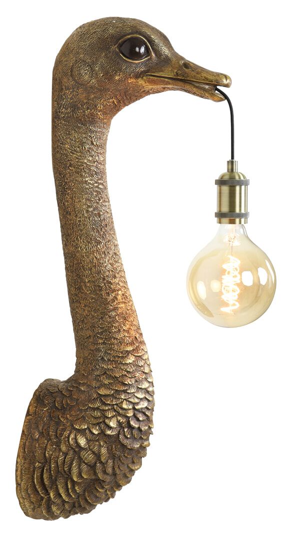 Light & Living Wandlamp Ostrich 72 cm – Elegante antiek‑brons wandverlichting