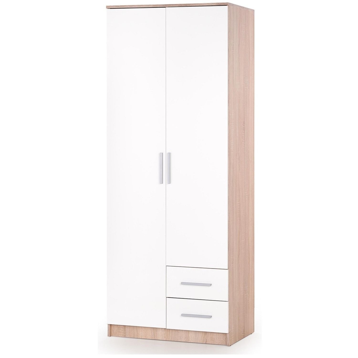Lima kledingkast 80 cm – elegant sonoma eiken met hoogglans wit