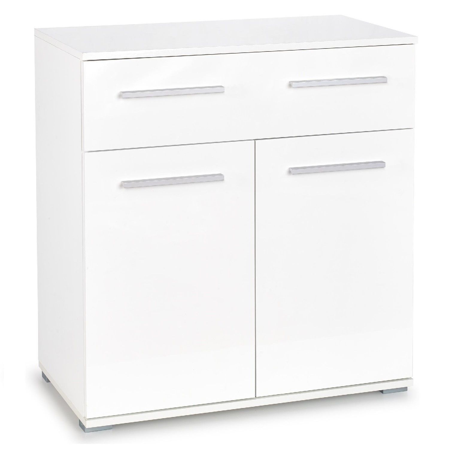 Lima Opbergkast 82 cm – Strak Hoogglans Wit voor Moderne Inrichting