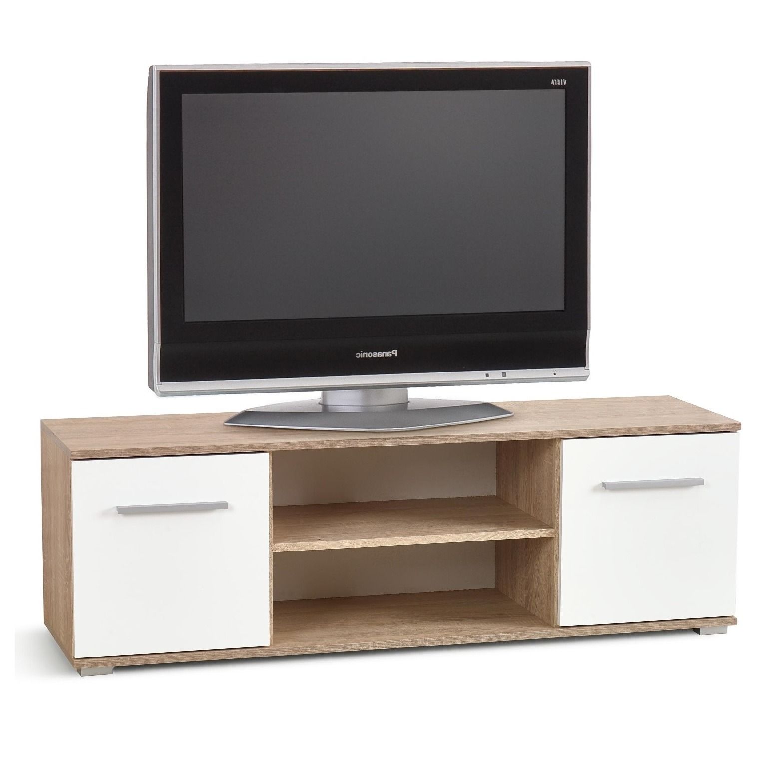 Lima Tv‑meubel 137 cm – Sonoma eiken met hoogglans wit | Home Style