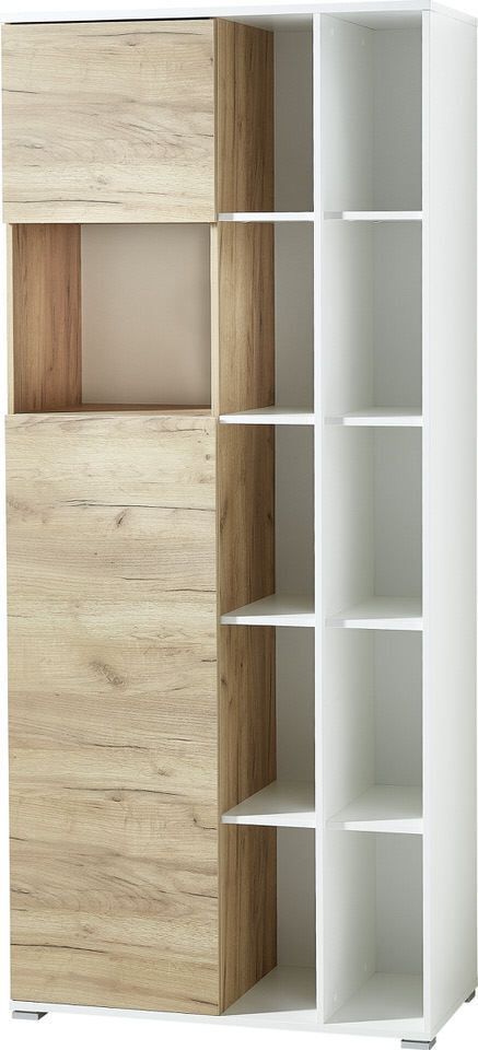 Lioni boekenkast 197 cm – stijlvolle opbergruimte in wit & navarra eiken