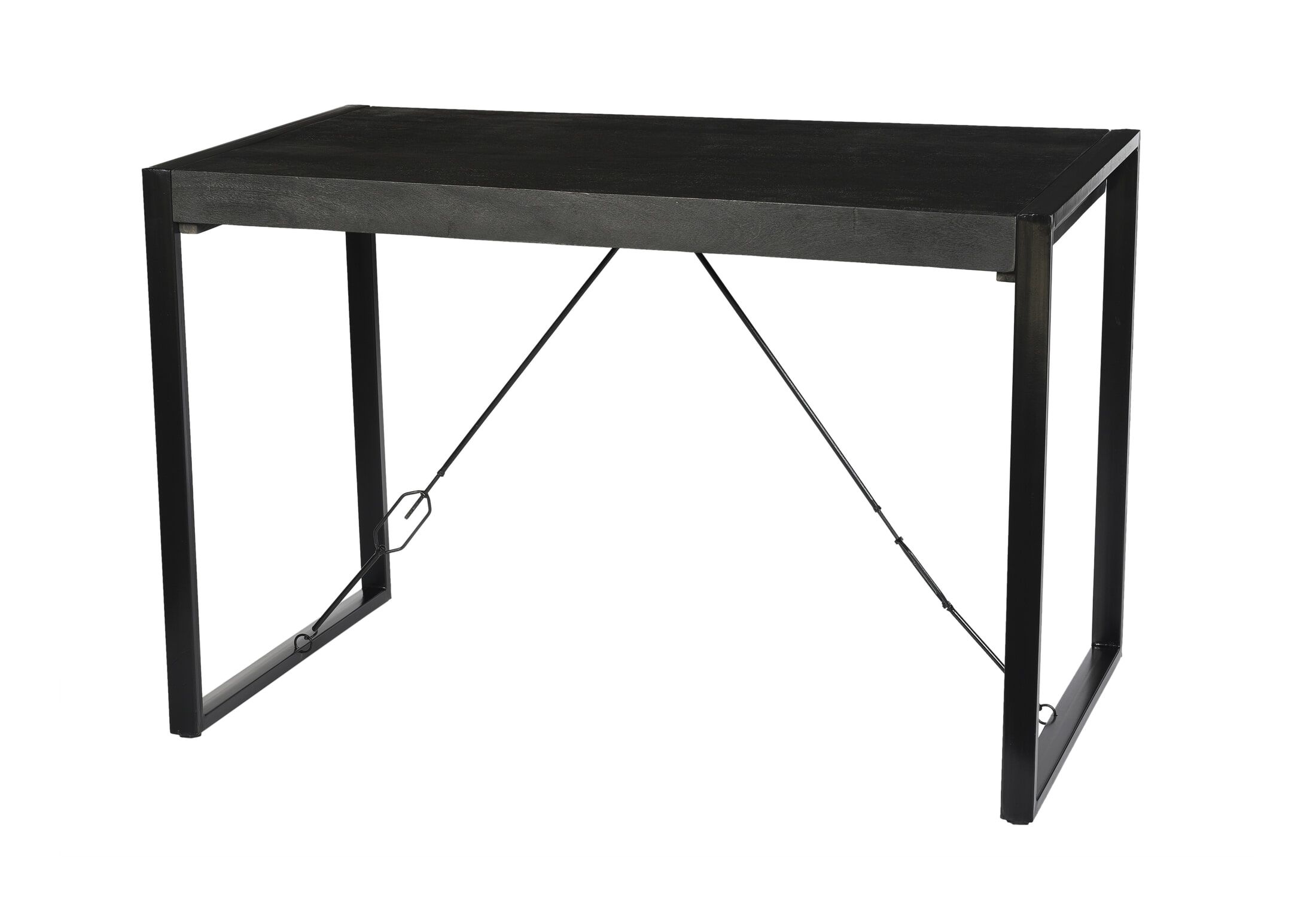 Livingfurn Bartafel Norris – Strakke Elegantie in Mangohout en Zwart Staal