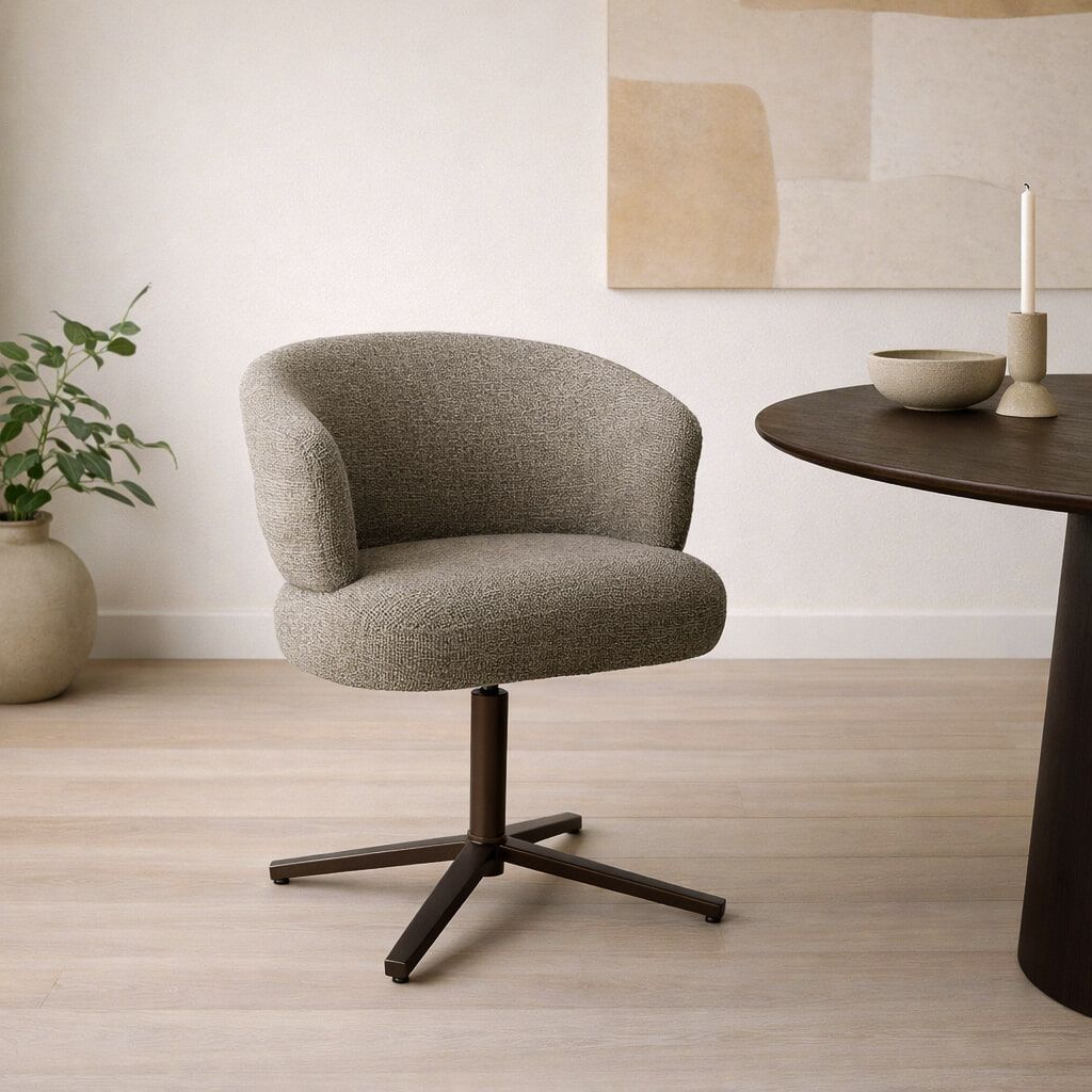Livingfurn Blake – Draaibare eetkamerstoel in geweven Desert