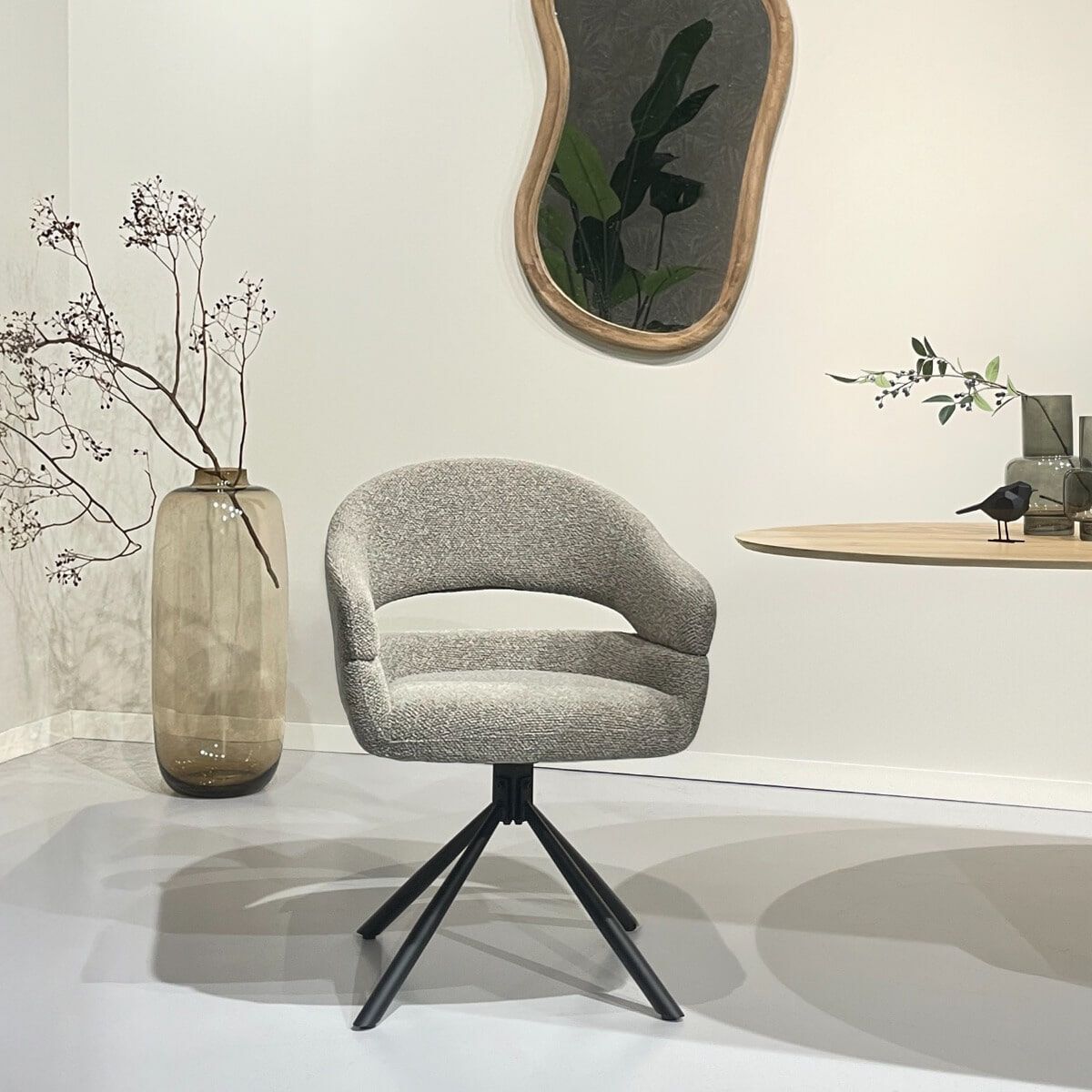 Livingfurn Draaibare Eetkamerstoel Linn – Comfort in Taupe