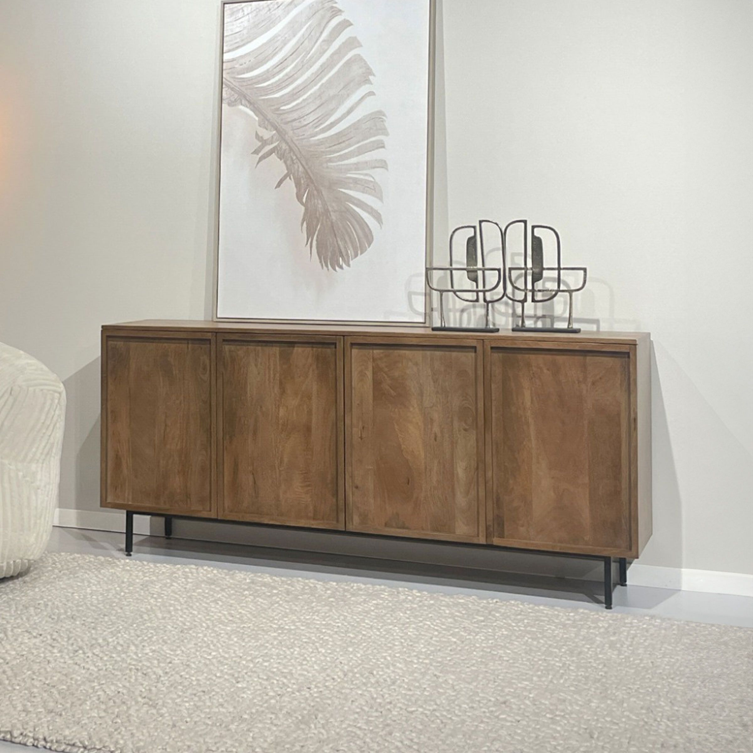 Livingfurn Elan Dressoir in Mangohout – Strak, Warm en Duurzaam, 180 cm