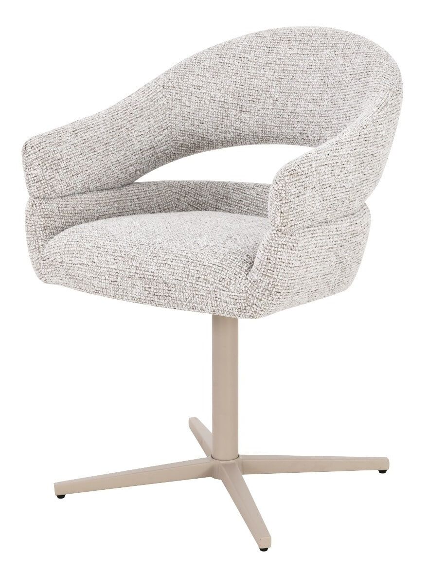 Livingfurn Jade – Draaibare eetkamerstoel in Naturel geweven stof