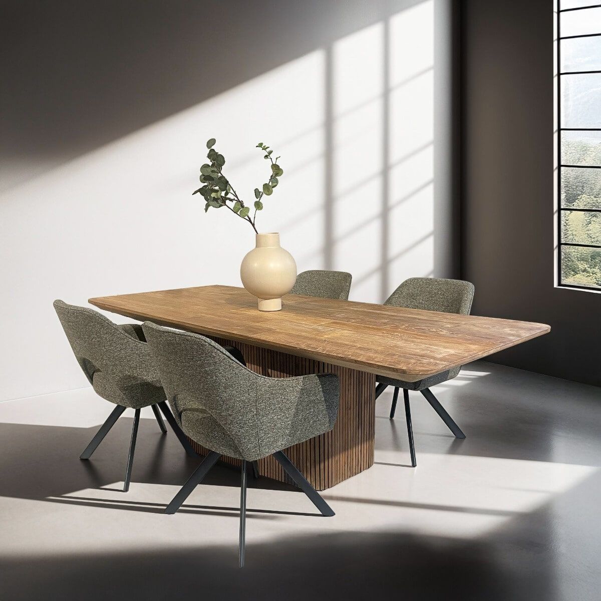 Livingfurn Lausanne eettafel van teakhout – 230 × 110 cm, luxe en duurzaam