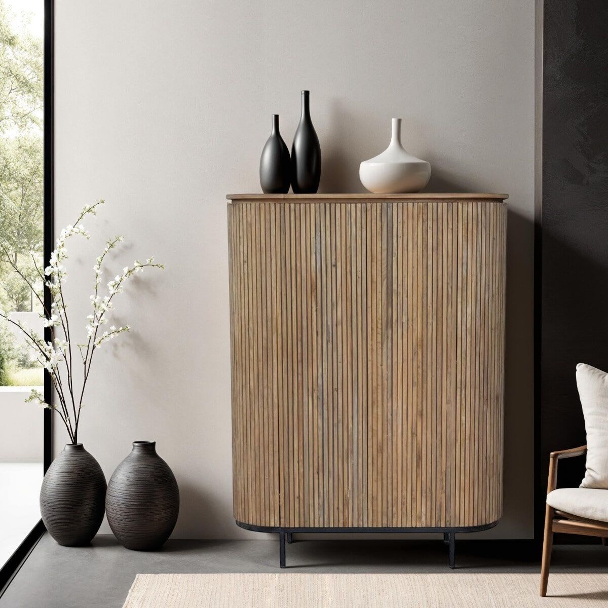 Livingfurn Lausanne Opbergkast in Teakhout – stijlvolle opbergruimte voor elk interieur
