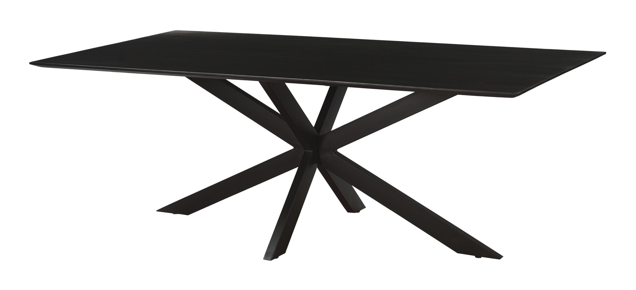 Livingfurn Oslo eettafel – Mangohout met zwarte stalen poten, 220 × 100 cm